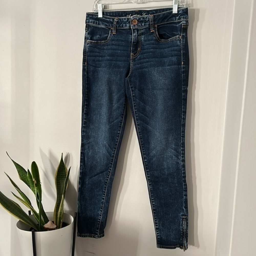American eagle OG jeggings jeans skinny zipper detail